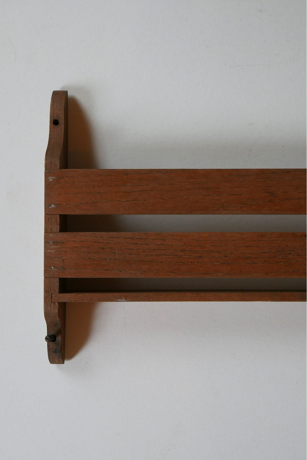 Vintage Wooden Church Pew Hymnal Holder, Primitive Wall Decor, Vintage Wood Dish Holder, Vintage Wood Wall Shelf, Primitive Wall Shelf