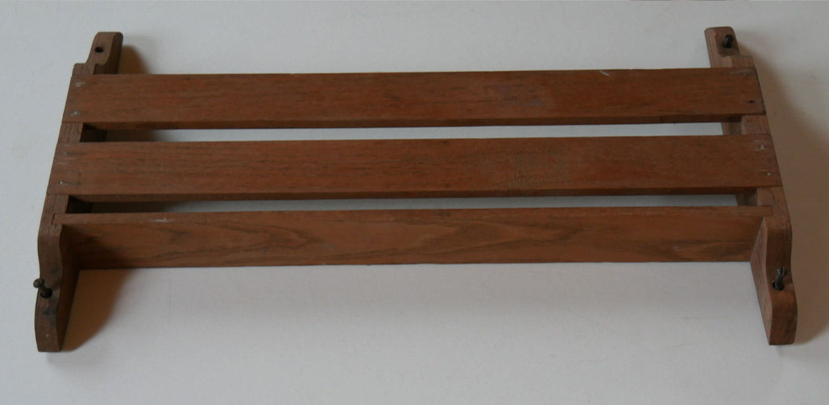 Vintage Wooden Church Pew Hymnal Holder, Primitive Wall Decor, Vintage Wood Dish Holder, Vintage Wood Wall Shelf, Primitive Wall Shelf
