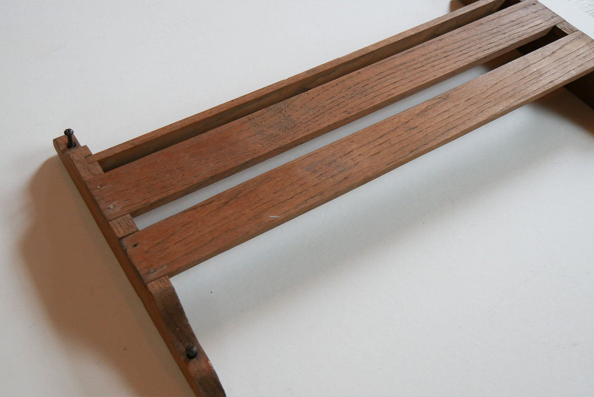 Vintage Wooden Church Pew Hymnal Holder, Primitive Wall Decor, Vintage Wood Dish Holder, Vintage Wood Wall Shelf, Primitive Wall Shelf