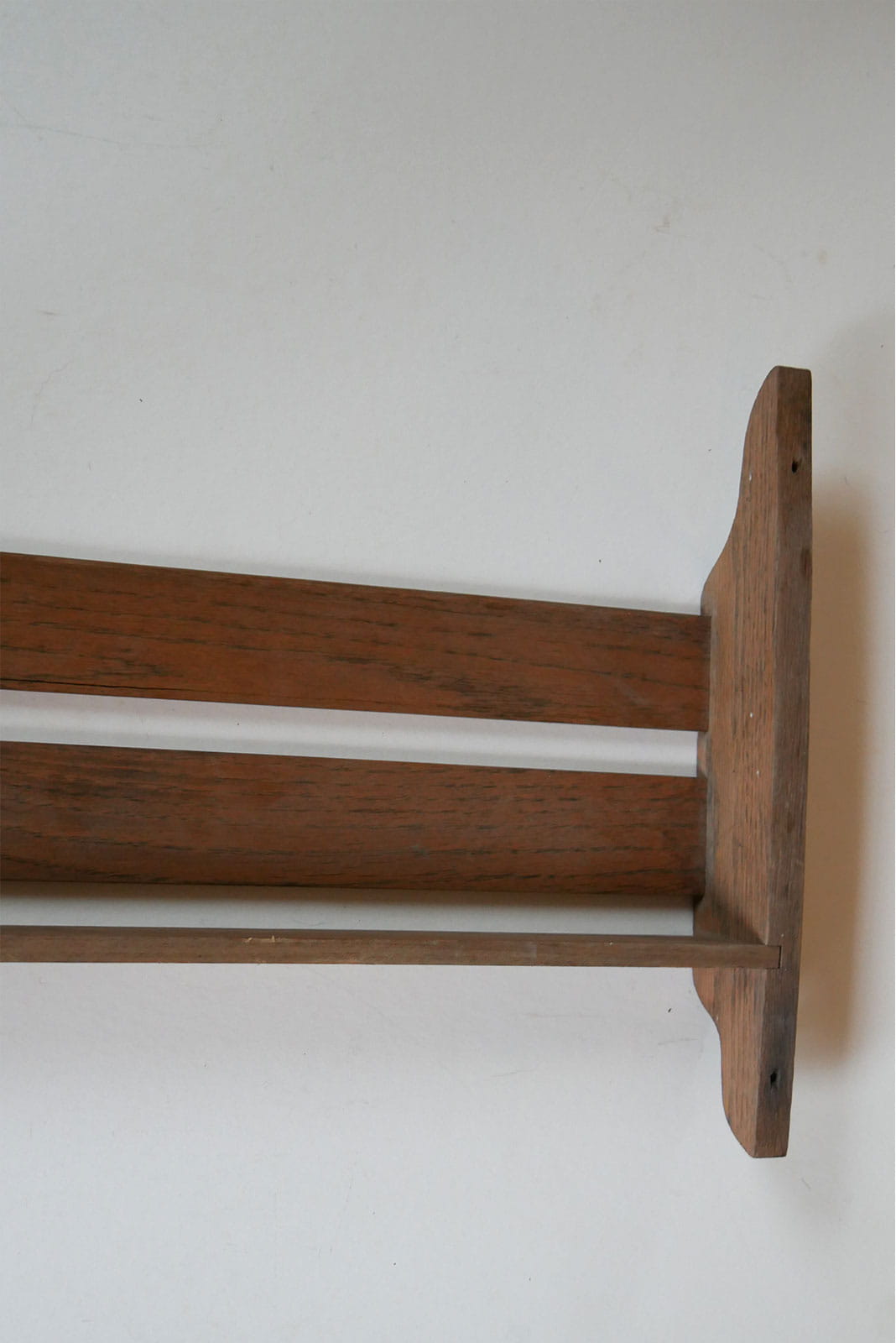 Vintage Wooden Church Pew Hymnal Holder, Primitive Wall Decor, Vintage Wood Dish Holder, Vintage Wood Wall Shelf, Primitive Wall Shelf