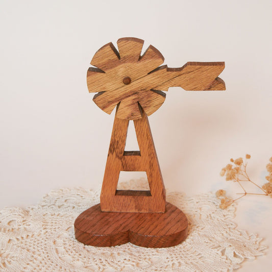 Vintage Oak Wood Windmill Decor, Farmhouse Decor, Vintage Farmhouse Decor, Vintage Farmhouse Decor, Vintage Windmill Decor