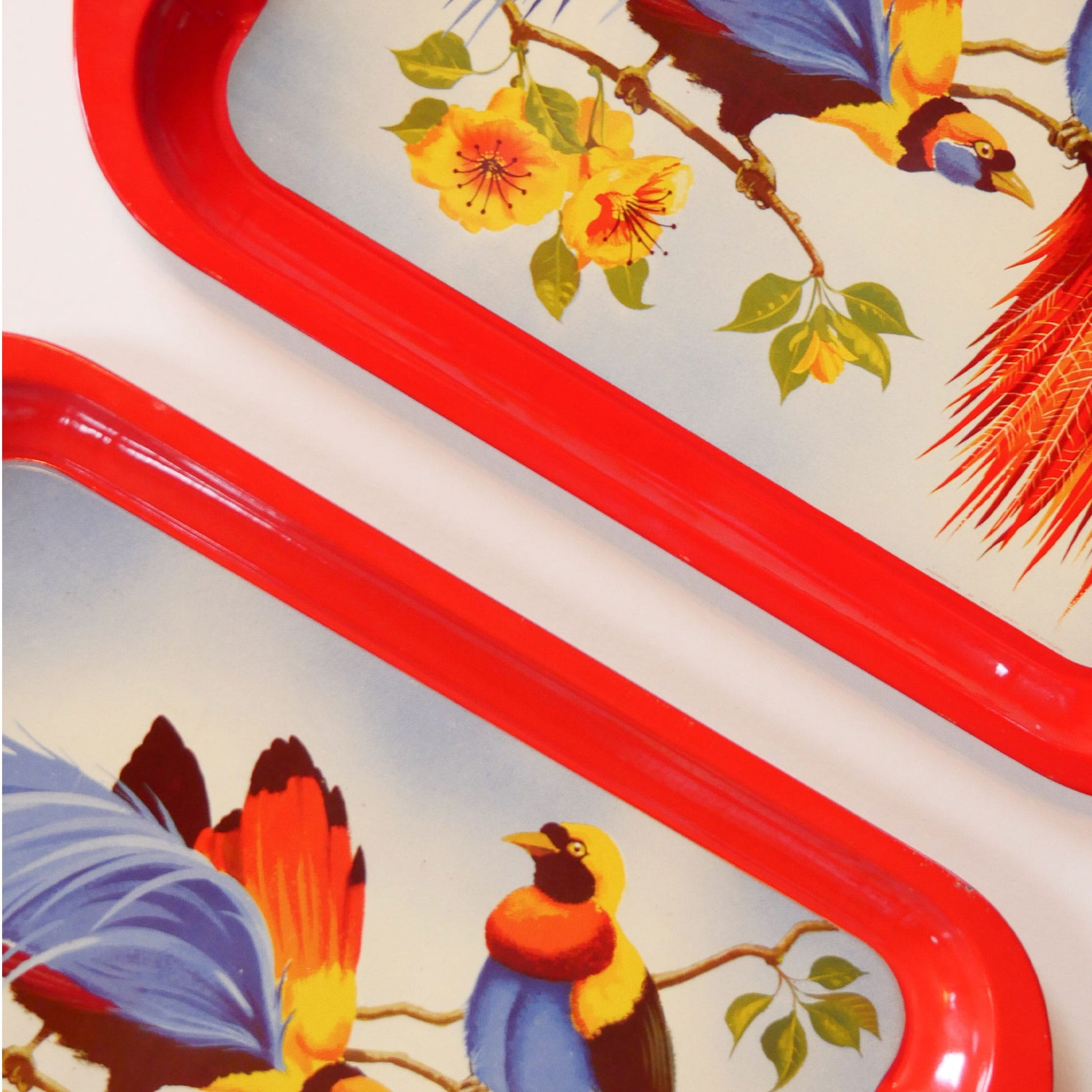 Vintage Bird of Paradise Tropical Serving Tray, Vintage Tropical Trays, Vintage Bird Tray, Vintage Tin Tray, Vintage Retro Bird Tray, Vintage Bird of Paradise Serving Tin Tray