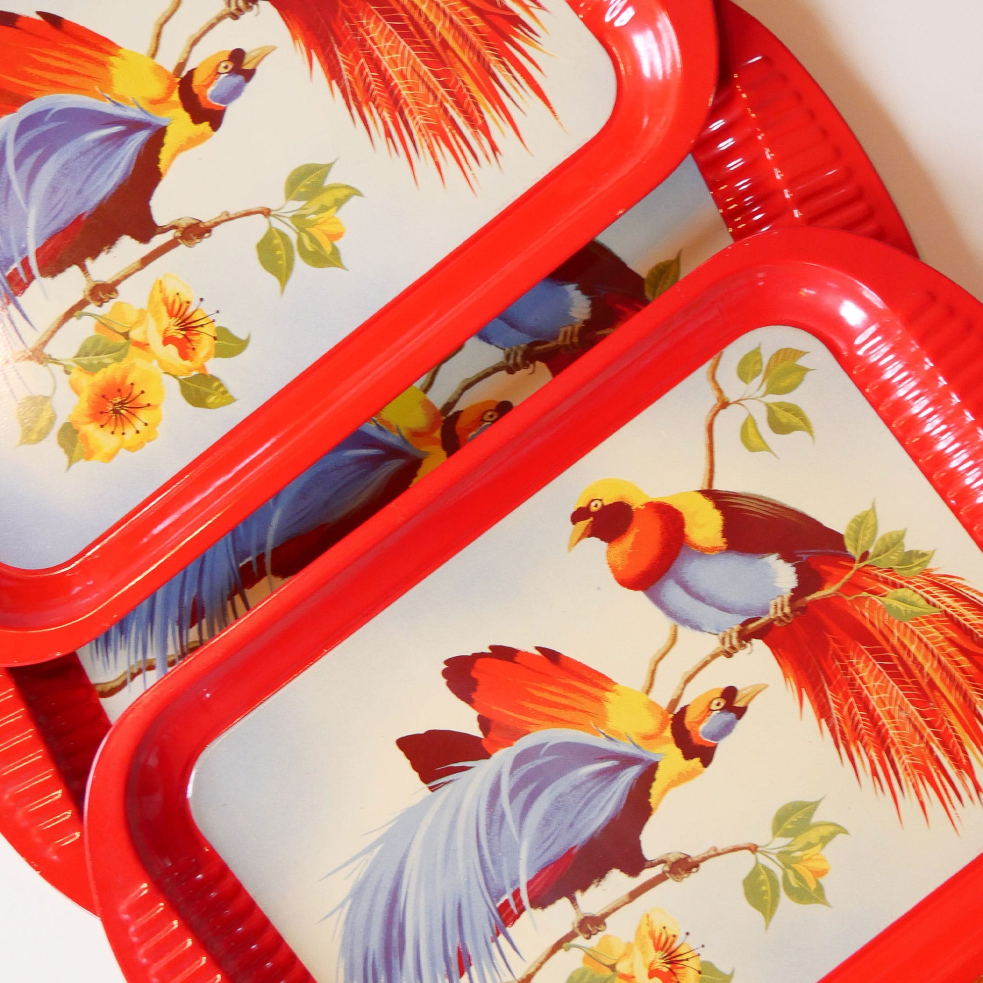 Vintage Bird of Paradise Tropical Serving Tray, Vintage Tropical Trays, Vintage Bird Tray, Vintage Tin Tray, Vintage Retro Bird Tray, Vintage Bird of Paradise Serving Tin Tray