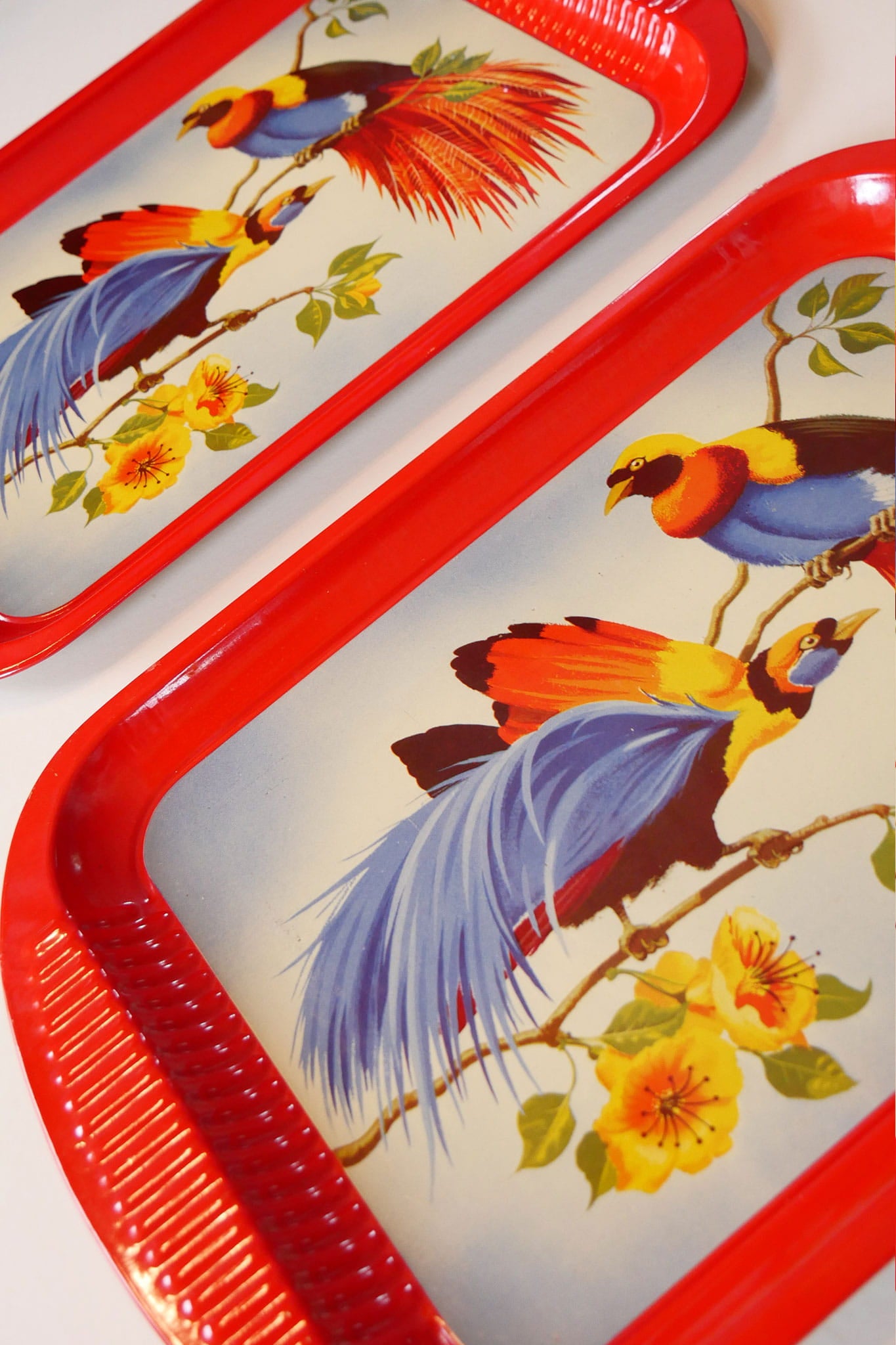 Vintage Bird of Paradise Tropical Serving Tray, Vintage Tropical Trays, Vintage Bird Tray, Vintage Tin Tray, Vintage Retro Bird Tray, Vintage Bird of Paradise Serving Tin Tray