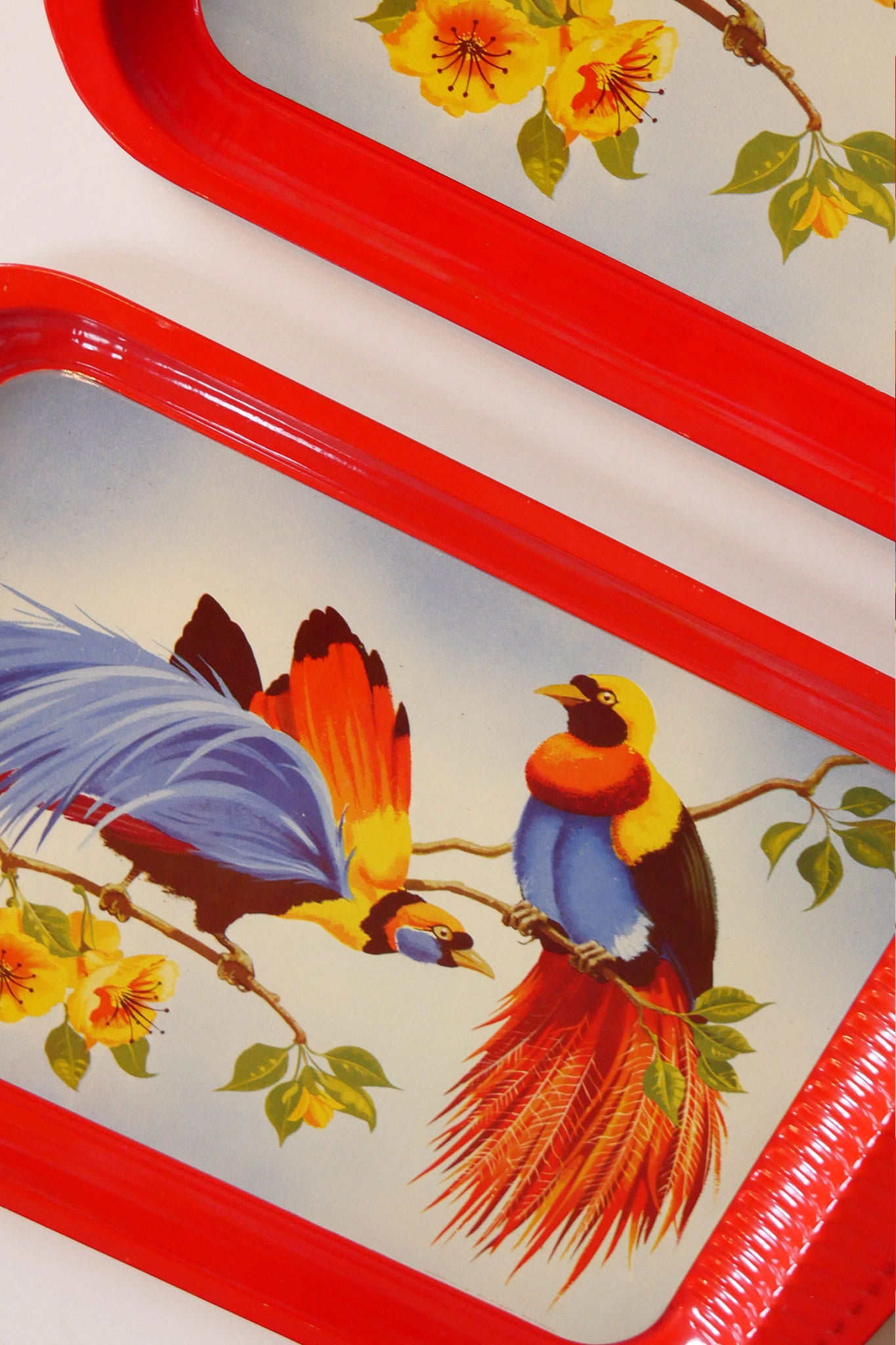 Vintage Bird of Paradise Tropical Serving Tray, Vintage Tropical Trays, Vintage Bird Tray, Vintage Tin Tray, Vintage Retro Bird Tray, Vintage Bird of Paradise Serving Tin Tray