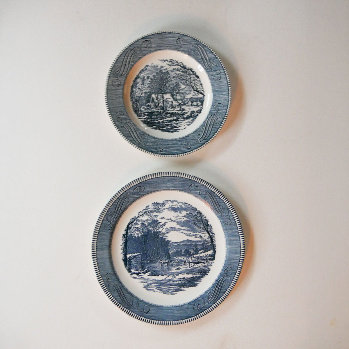 Currier & Ives Blue and White Plate Gallery Wall, Vintage Plate Gallery Wall, Decorative Plate Gallery Wall, Blue and White Plate Wall, Cottagecore Plate Wall, Farmhouse Plate Wall