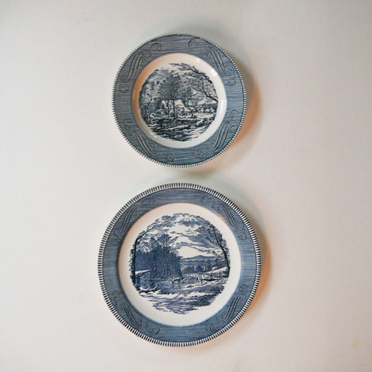 Currier & Ives Blue and White Plate Gallery Wall, Vintage Plate Gallery Wall, Decorative Plate Gallery Wall, Blue and White Plate Wall, Cottagecore Plate Wall, Farmhouse Plate Wall