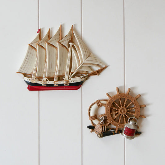 Vintage Burwood Nautical Wall Decor, Vintage Nautical Decor, Vintage Pirate Decor, Vintage Sea Decor, Vintage Nautical Wall Decor
