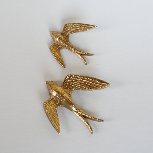 Vintage Pair of Burwood Golden Swallows Wall Decor, Vintage Burwood Bird Decor, Vintage Gold Bird Decor, Vintage Bird Wall Decor, Vintage Wall Decor