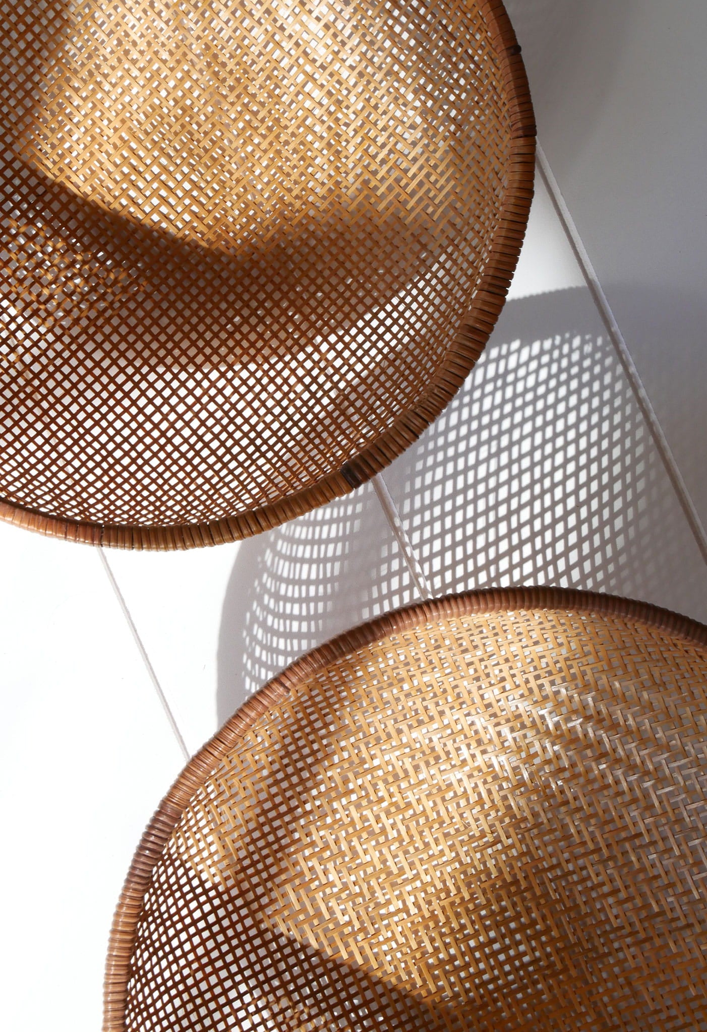 Pair of Vintage Woven Winnowing Baskets, Boho Basket Wall Decor, Screen Basket Decor, Vintage Screened Baskets, Vintage Boho Gallery Wall, Vintage Basket Wall, Vintage Gallery BAsket Wall, Vintage Wall Decor