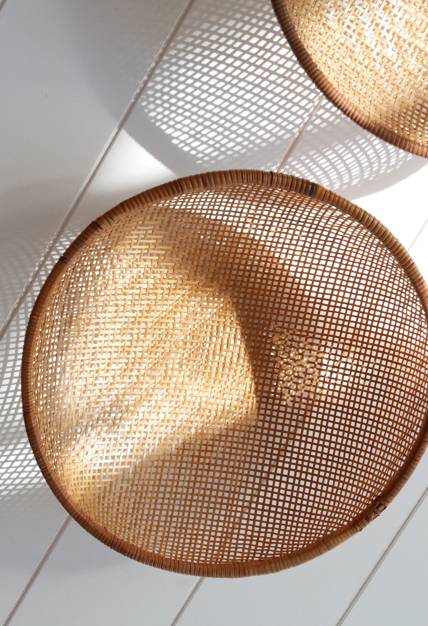 Pair of Vintage Woven Winnowing Baskets, Boho Basket Wall Decor, Screen Basket Decor, Vintage Screened Baskets, Vintage Boho Gallery Wall, Vintage Basket Wall, Vintage Gallery BAsket Wall, Vintage Wall Decor