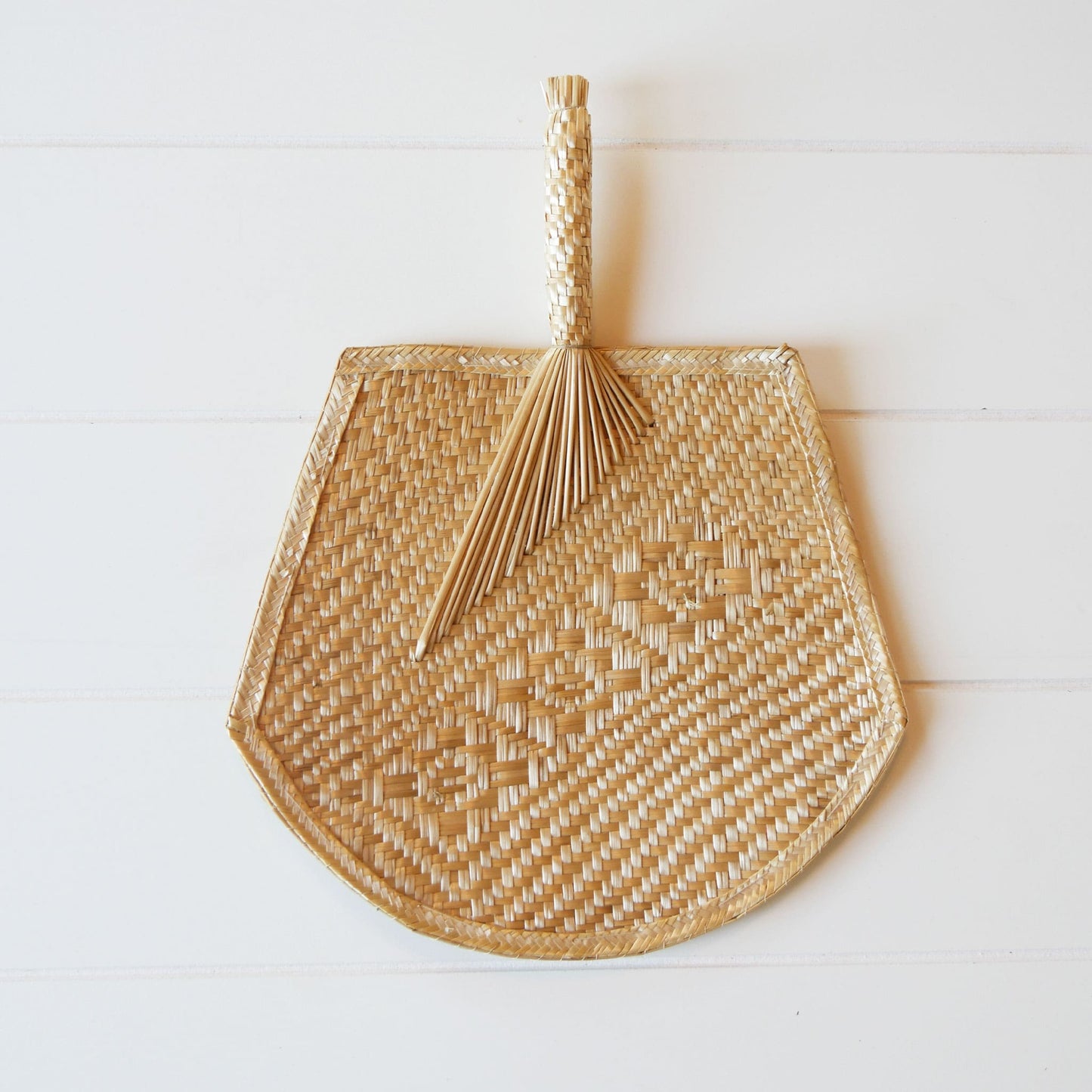 Palm Leaf Fan with Handle Wall Hanging Vintage Boho Wall Decor Vintage Palm Fan Wall Decor