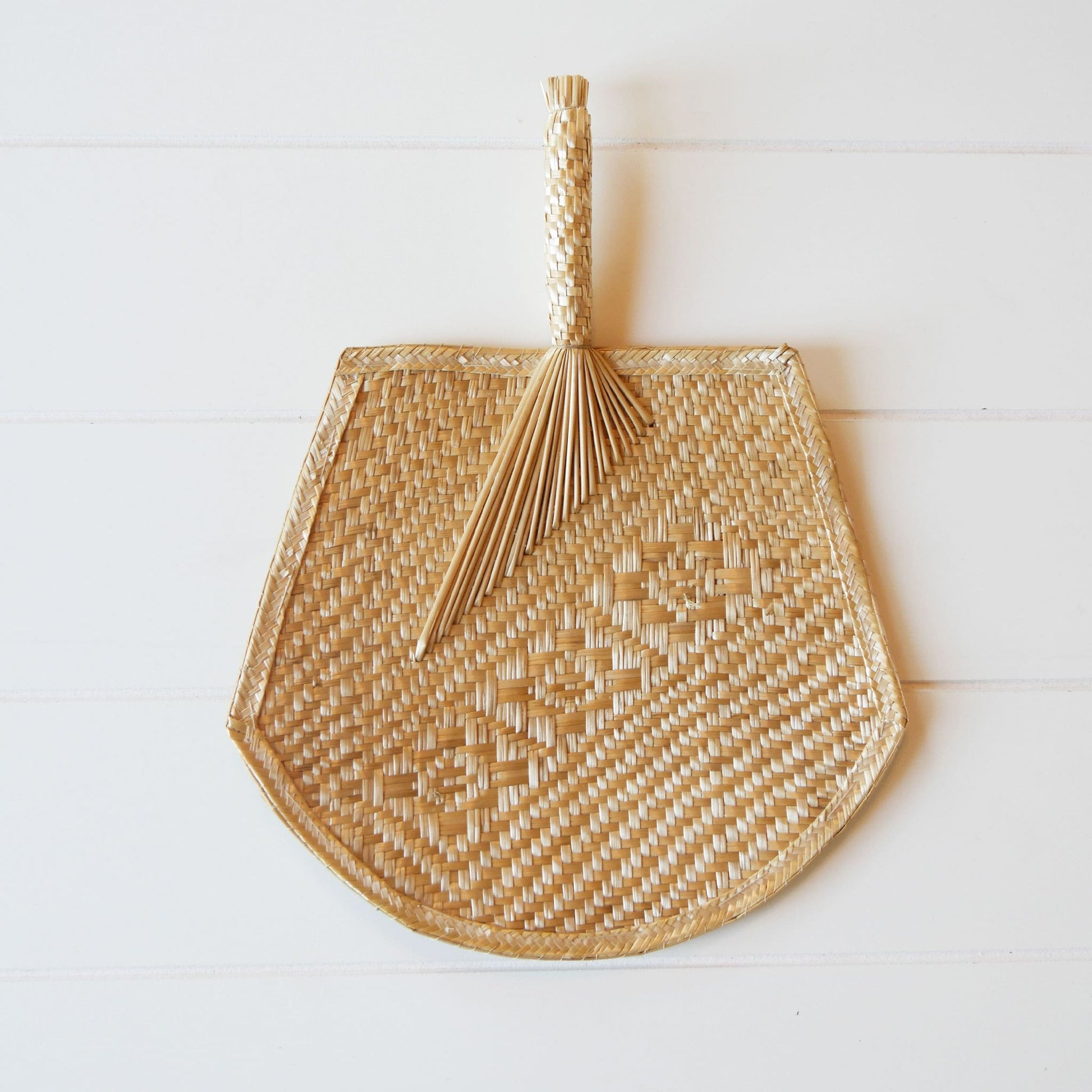 Palm Leaf Fan with Handle Wall Hanging Vintage Boho Wall Decor Vintage Palm Fan Wall Decor