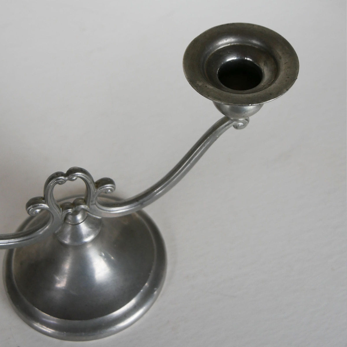 Vintage Pewter Double Candlestick Holder, Primitive Decor, Vintage Silver Candlestick Holder, Vintage Double Candlestick Holder, Vintage Pewter Candlestick Holder, Vintage Pewter Decor