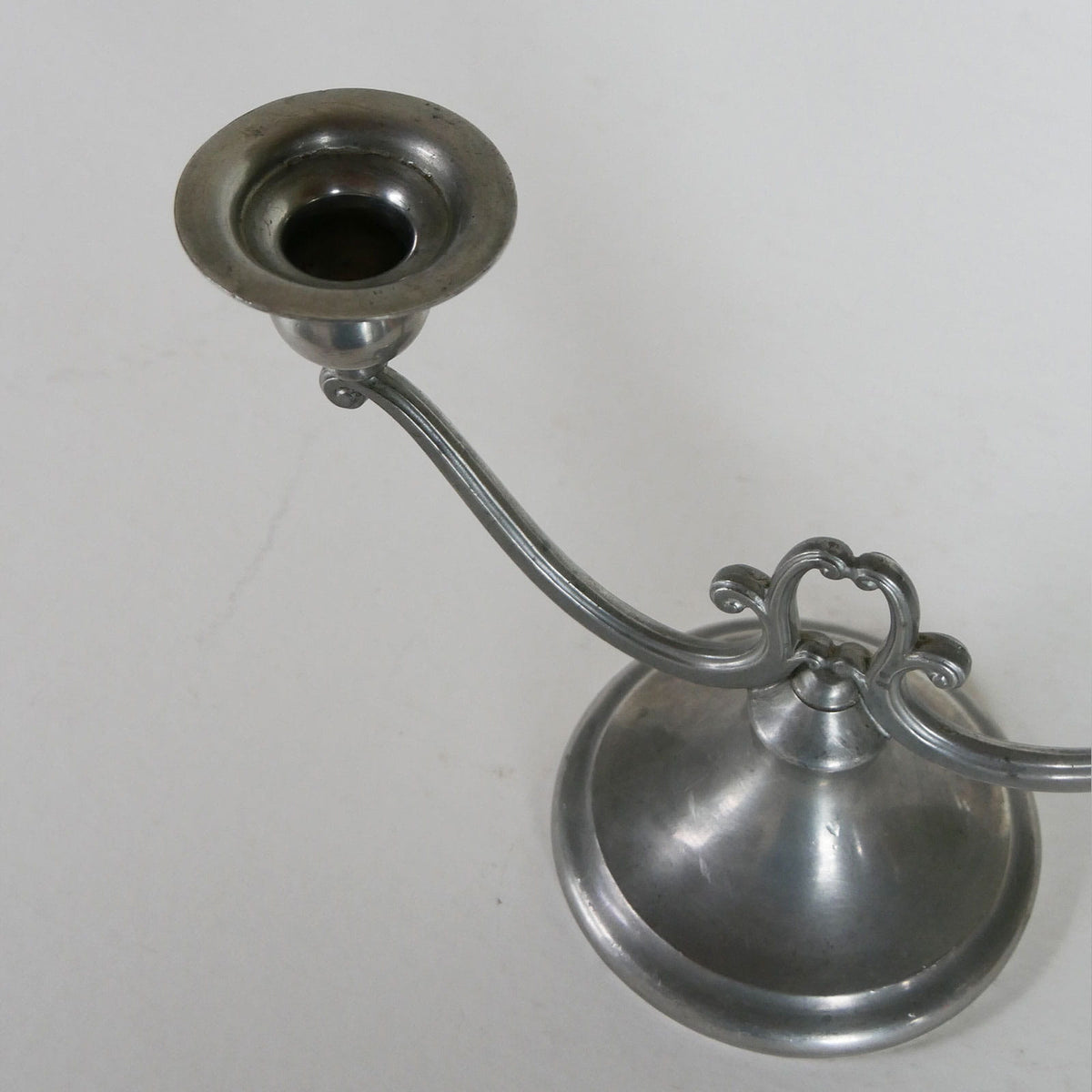 Vintage Pewter Double Candlestick Holder, Primitive Decor, Vintage Silver Candlestick Holder, Vintage Double Candlestick Holder, Vintage Pewter Candlestick Holder, Vintage Pewter Decor