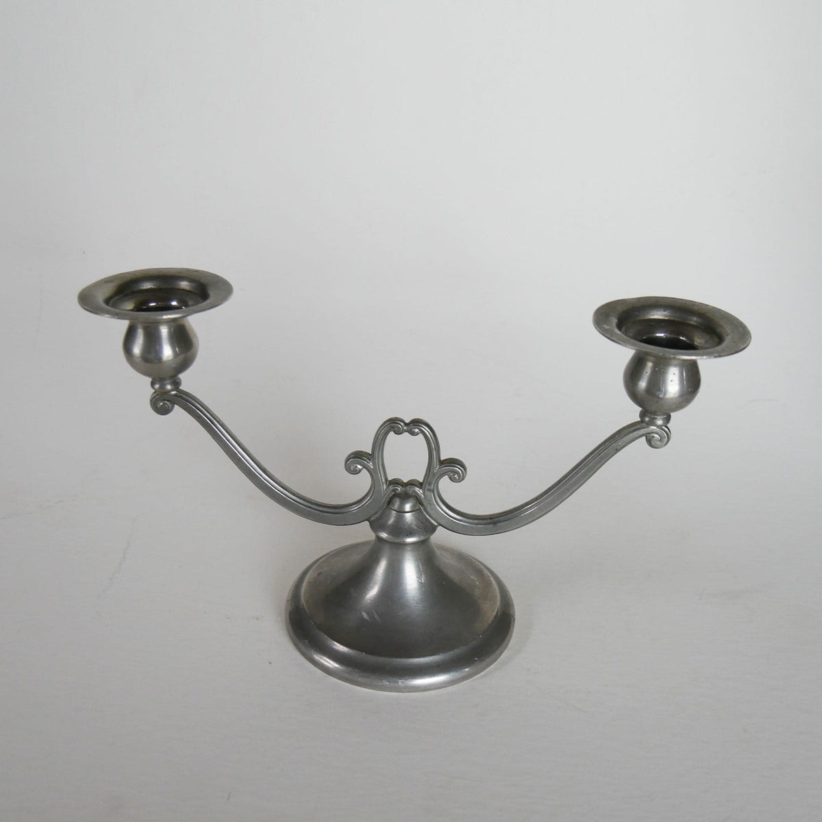 Vintage Pewter Double Candlestick Holder, Primitive Decor, Vintage Silver Candlestick Holder, Vintage Double Candlestick Holder, Vintage Pewter Candlestick Holder, Vintage Pewter Decor