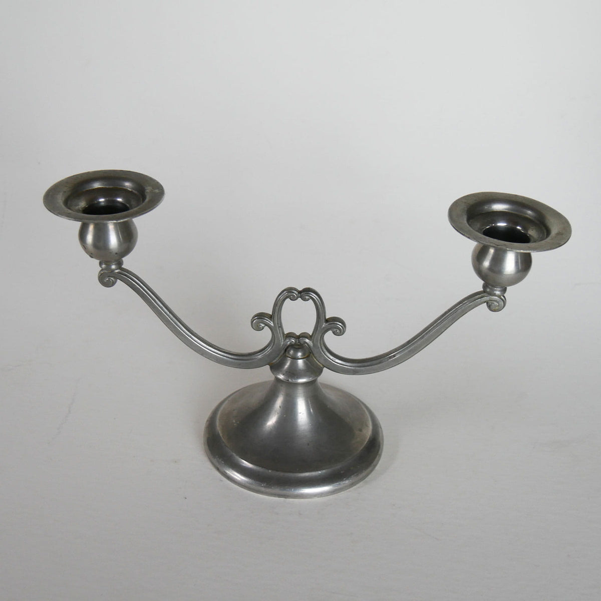 Vintage Pewter Double Candlestick Holder, Primitive Decor, Vintage Silver Candlestick Holder, Vintage Double Candlestick Holder, Vintage Pewter Candlestick Holder, Vintage Pewter Decor