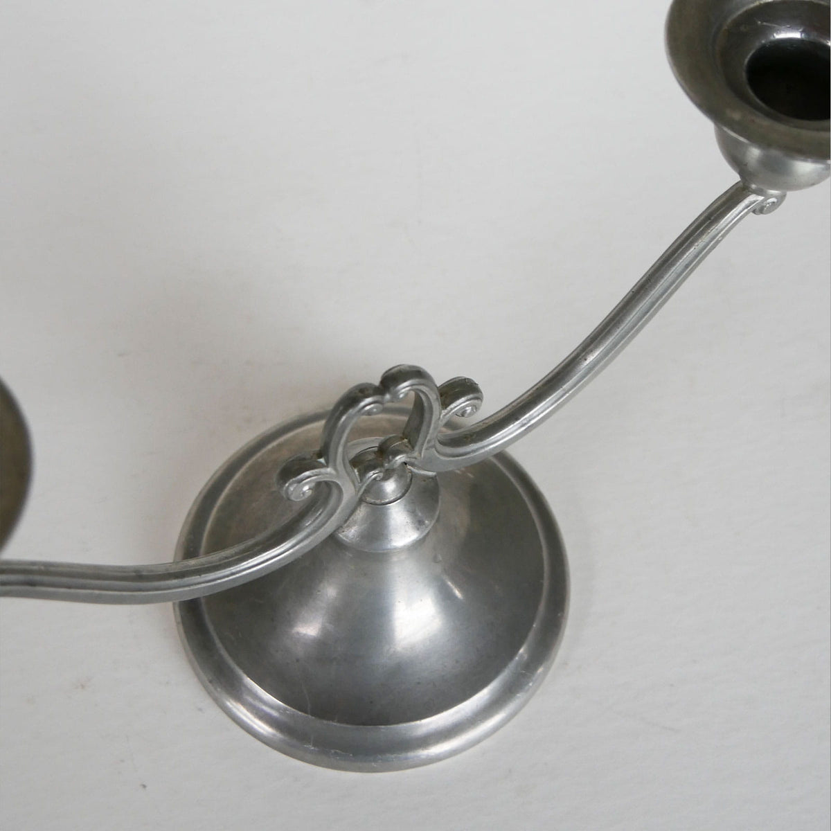 Vintage Pewter Double Candlestick Holder, Primitive Decor, Vintage Silver Candlestick Holder, Vintage Double Candlestick Holder, Vintage Pewter Candlestick Holder, Vintage Pewter Decor