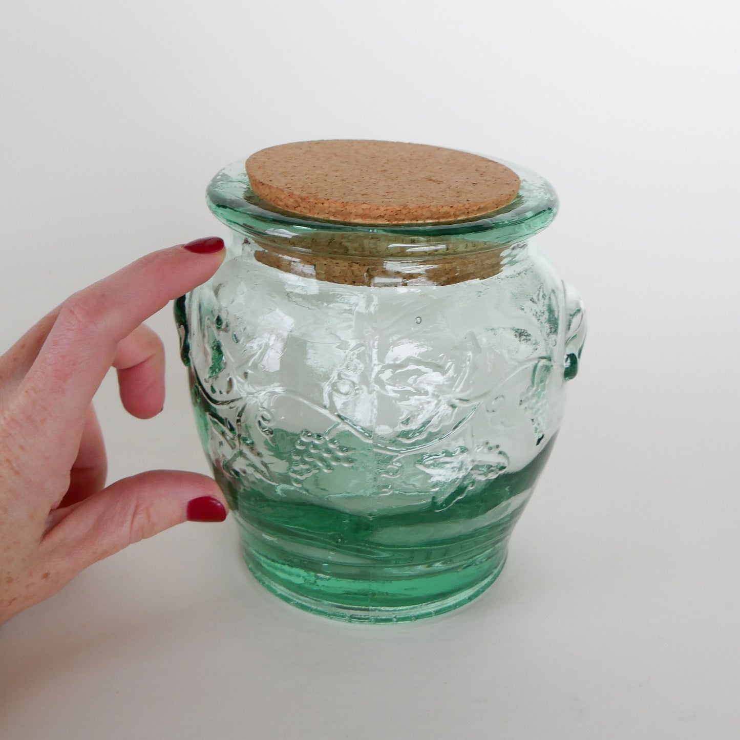 Vintage Pfaltzgraff Green Glass Canister Set, Pfaltzgraff Canisters, Viatage Pfaltzgraff Glass Canister Set, Vintage Kitchen Canisters