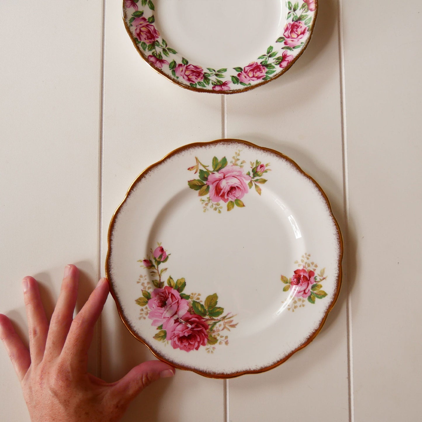 Vintage Pink Rose Floral Plate Wall Collection, Pink Rose Plates, VIntage Pink Rose Plates, VIntage Floral Plates, VIntage Floral Plate Wall, Vintage Gallery Plate Wall