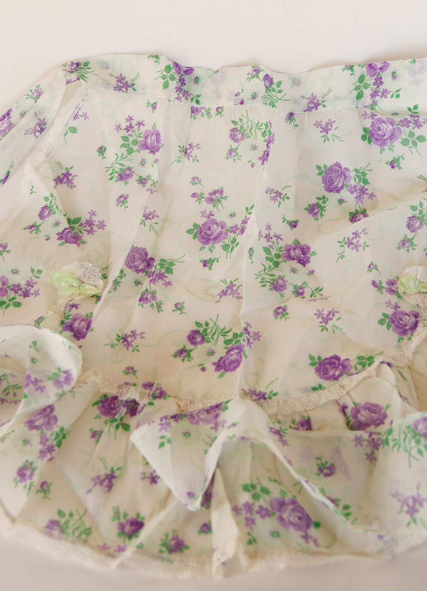 Vintage Cotton Purple Floral Apron, Vintage Floral Apron, Antique Floral Apron, Vintage Country Apron, Vintage Floral Waist Apron, Tie Around Floral Apron, Vintage Purple Floral Cotton Apron, Vintage Kitchen Decor