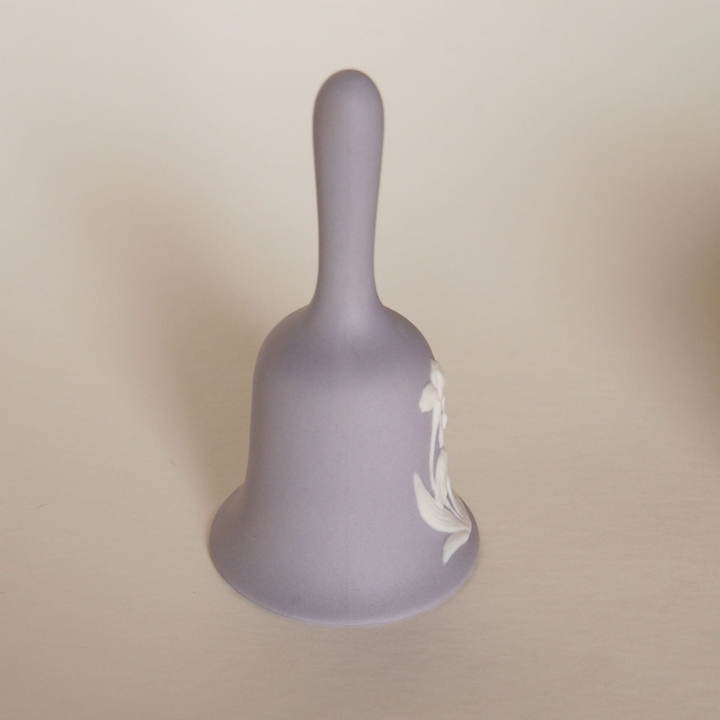 Vintage Lavender Jasperware Bell, Purple Porcelian Bell, Vintage Glass Purple Bell, Vintage Bells, Vintage Floral Bells