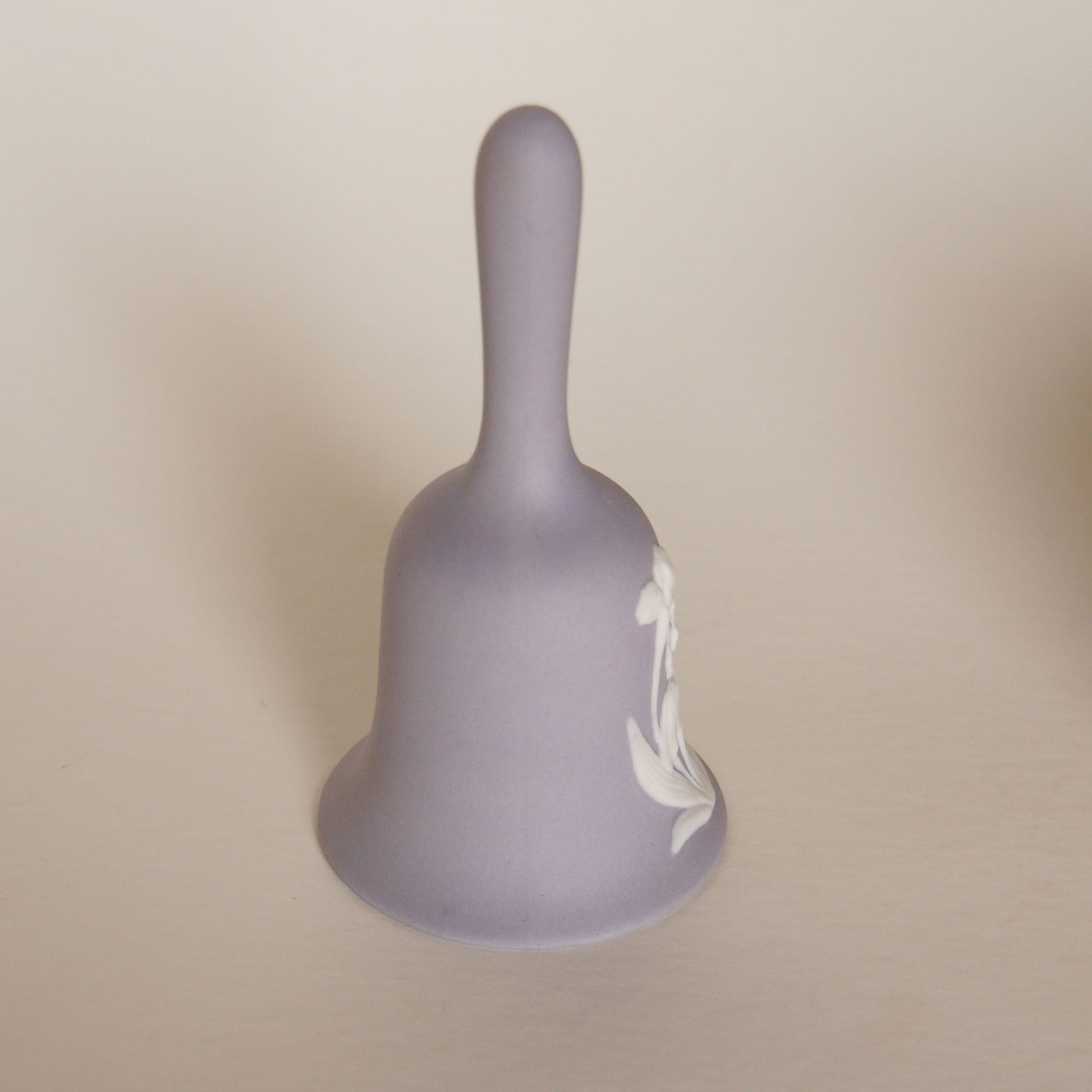 Vintage Lavender Jasperware Bell, Purple Porcelian Bell, Vintage Glass Purple Bell, Vintage Bells, Vintage Floral Bells