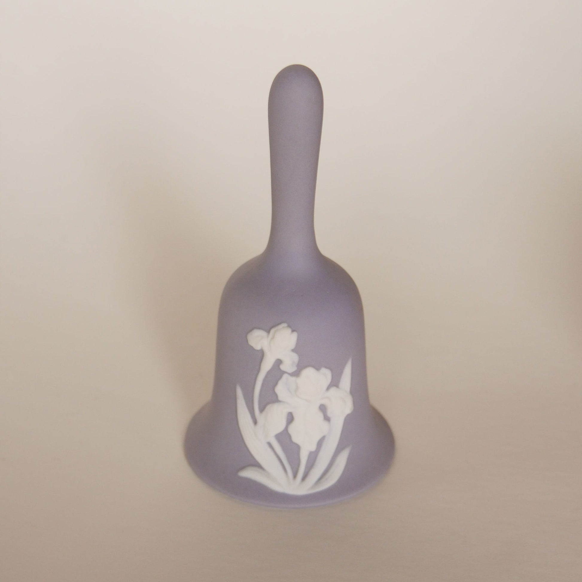 Vintage Lavender Jasperware Bell, Purple Porcelian Bell, Vintage Glass Purple Bell, Vintage Bells, Vintage Floral Bells