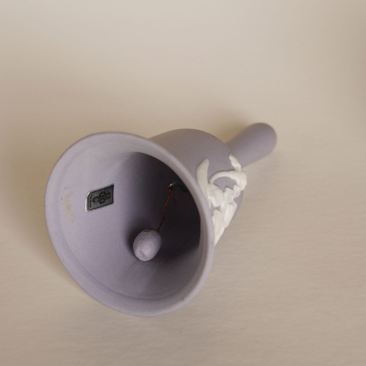 Vintage Lavender Jasperware Bell, Purple Porcelian Bell, Vintage Glass Purple Bell, Vintage Bells, Vintage Floral Bells