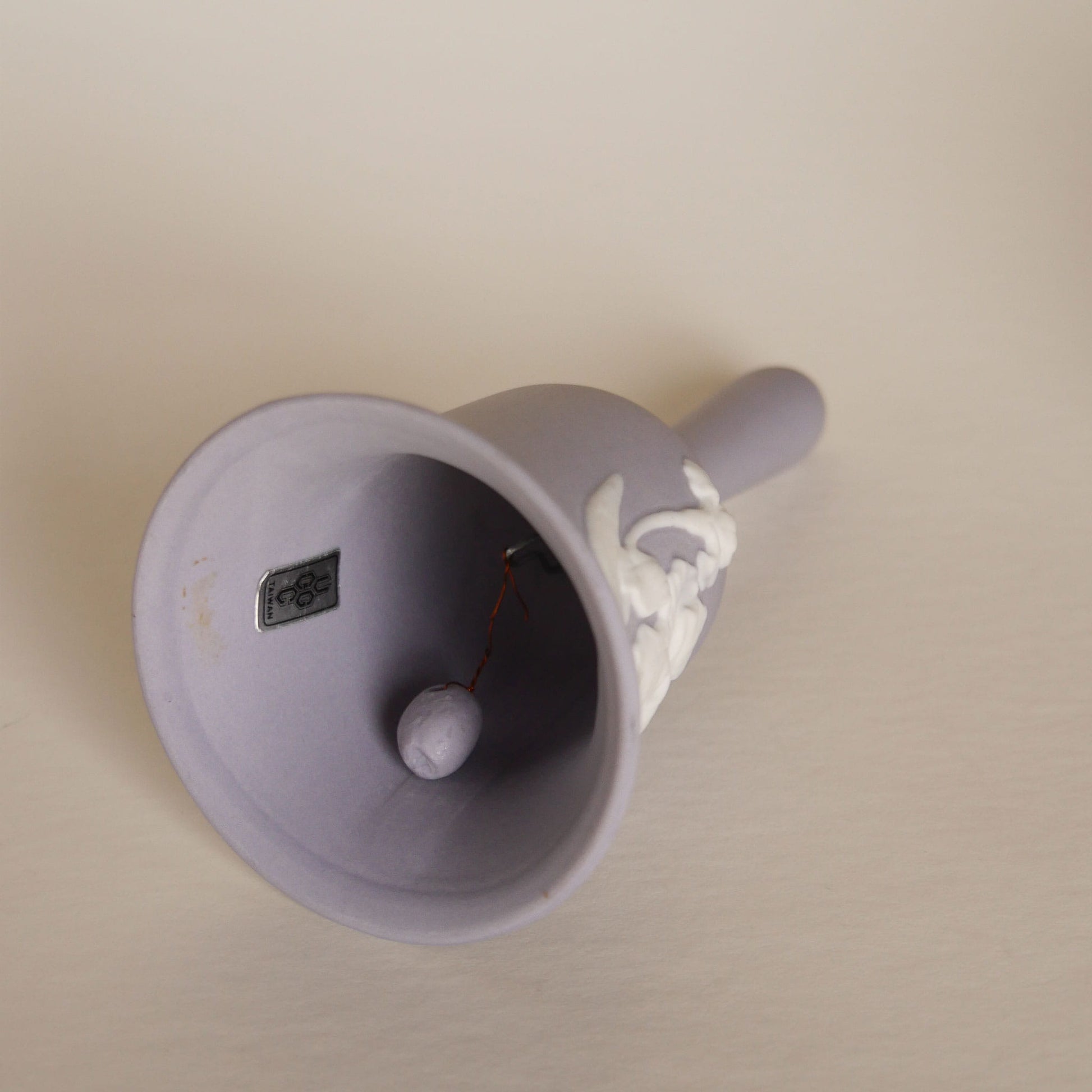 Vintage Lavender Jasperware Bell, Purple Porcelian Bell, Vintage Glass Purple Bell, Vintage Bells, Vintage Floral Bells