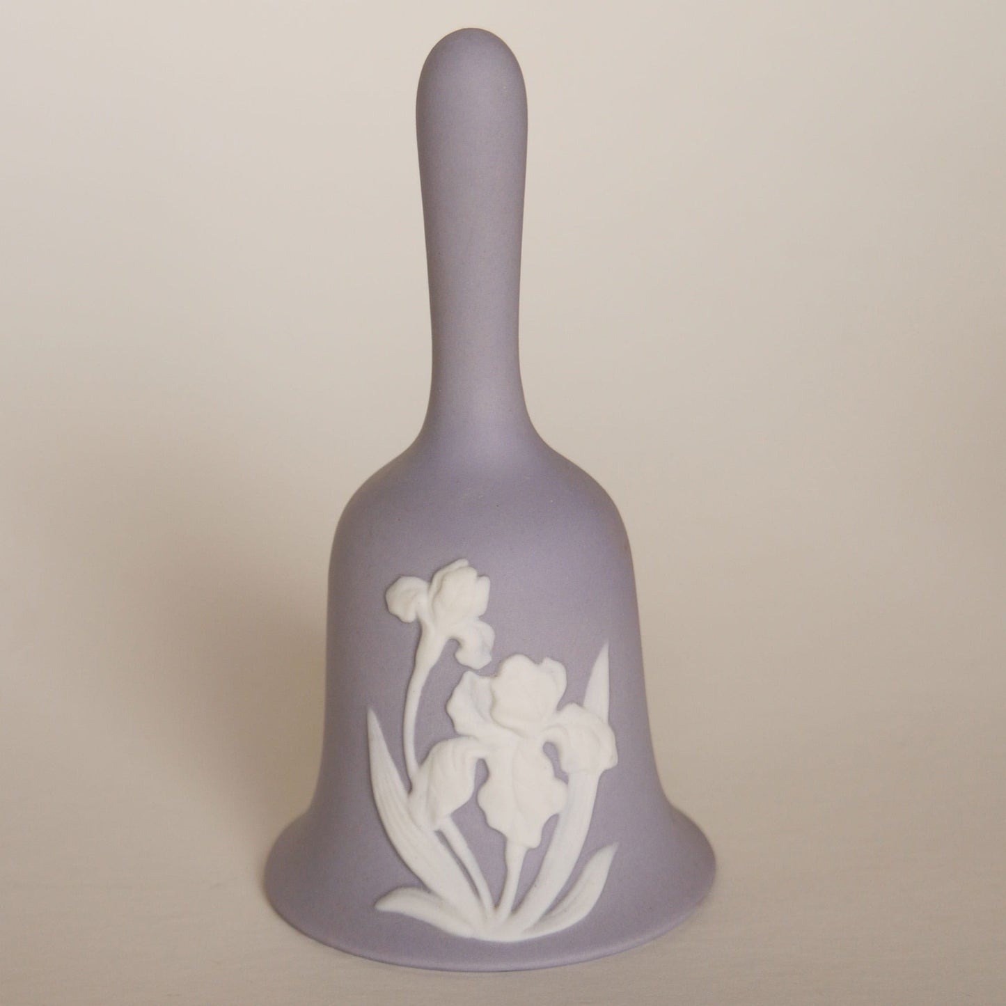 Vintage Lavender Jasperware Bell, Purple Porcelian Bell, Vintage Glass Purple Bell, Vintage Bells, Vintage Floral Bells