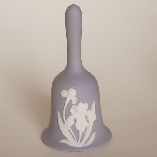 Vintage Lavender Jasperware Bell, Purple Porcelian Bell, Vintage Glass Purple Bell, Vintage Bells, Vintage Floral Bells