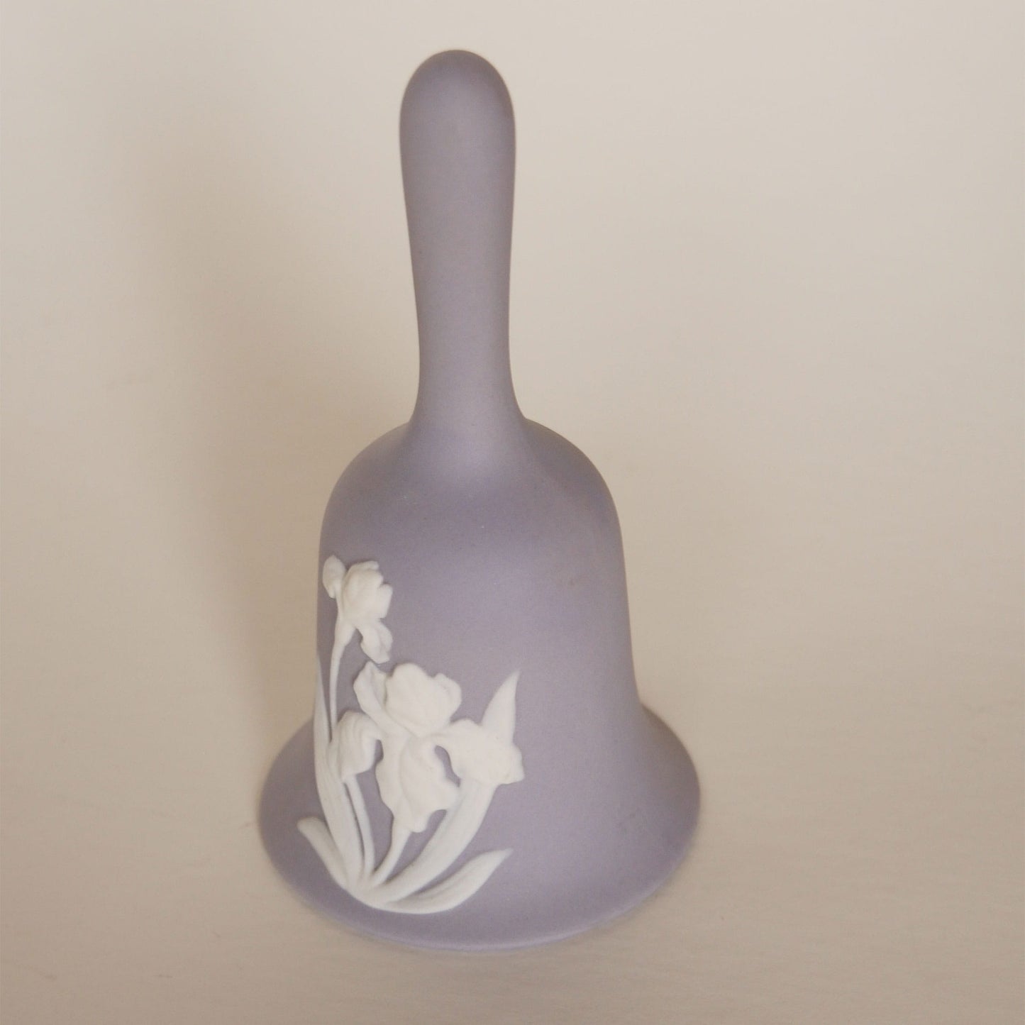 Vintage Lavender Jasperware Bell, Purple Porcelian Bell, Vintage Glass Purple Bell, Vintage Bells, Vintage Floral Bells