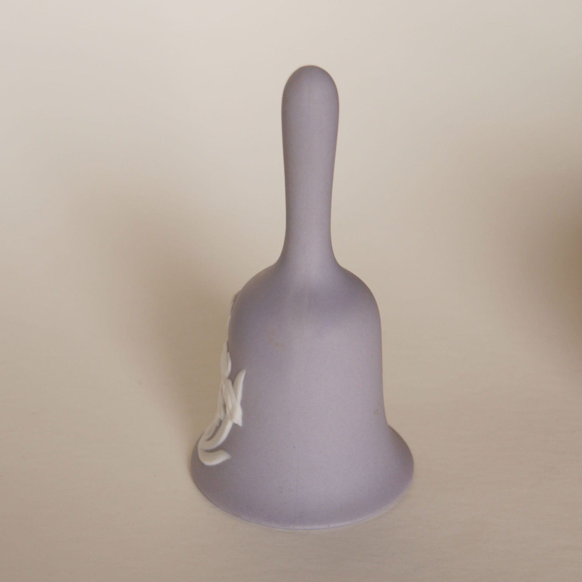 Vintage Lavender Jasperware Bell, Purple Porcelian Bell, Vintage Glass Purple Bell, Vintage Bells, Vintage Floral Bells