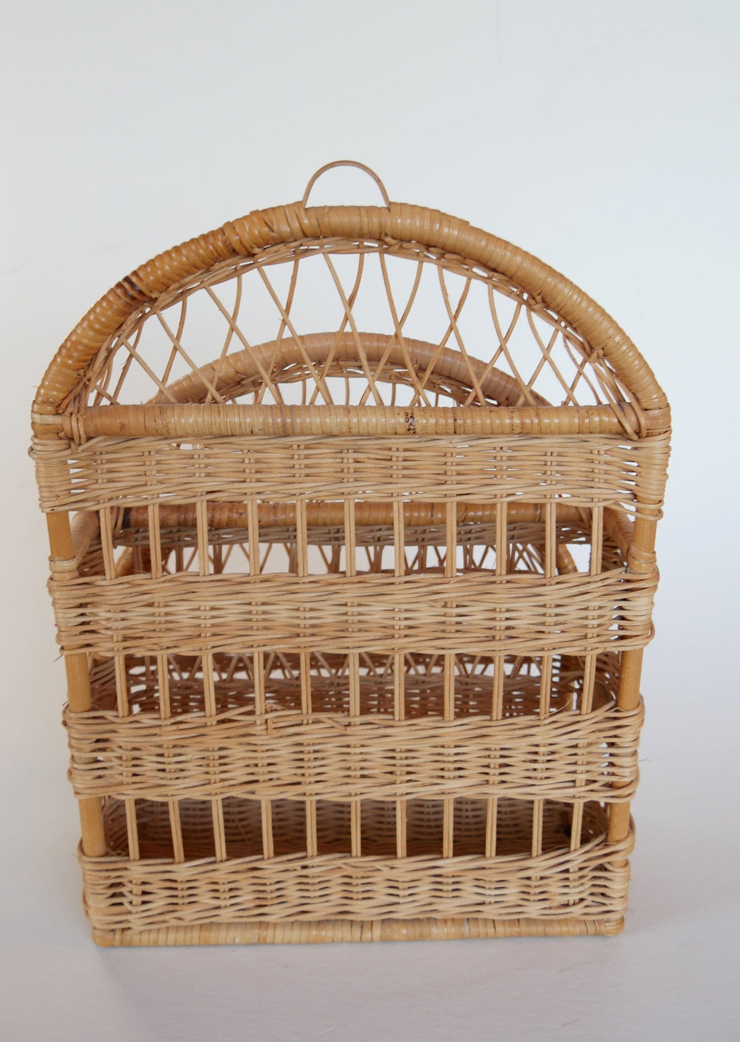 Vintage Basket Organizer, Rattan Wicker Desk Organizer, Vintage Wicker Baskets, Vintage Basket Decor