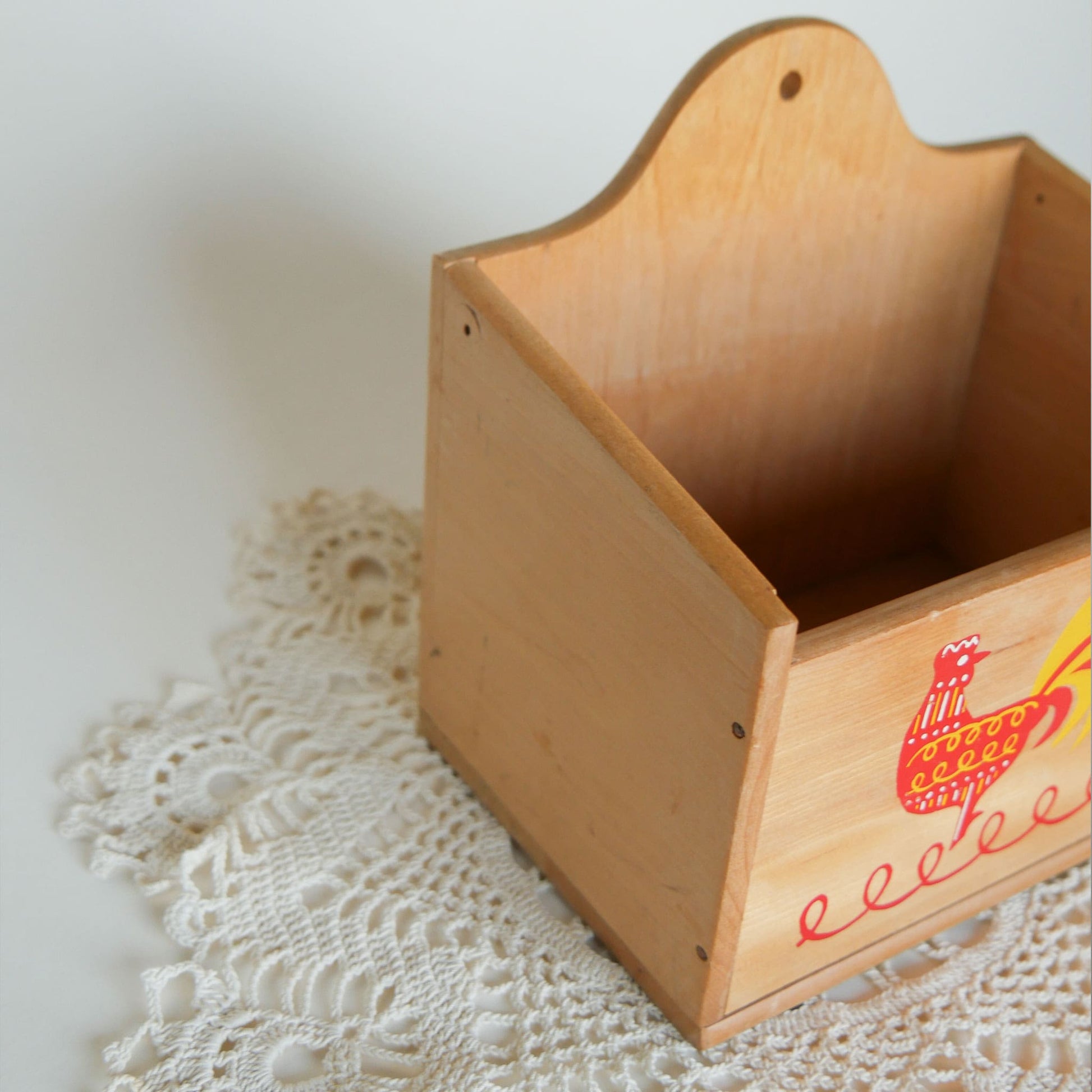 Vintage Red and Yellow Rooster Wooden Recipe Box Vintage Wood Recipe Box Rooster Recipe Box Vintage Farmhouse Kitchen Decor