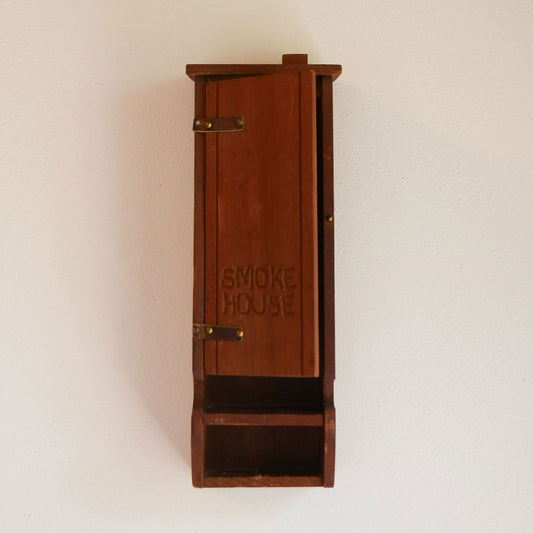 Vintage Redwood Smokehouse Wall Cabinet, Made in California Vintage Wooden Wall Shelf Vintage Western Decor Vintage Farmhouse Decor Vintage WEstern Wall Decor