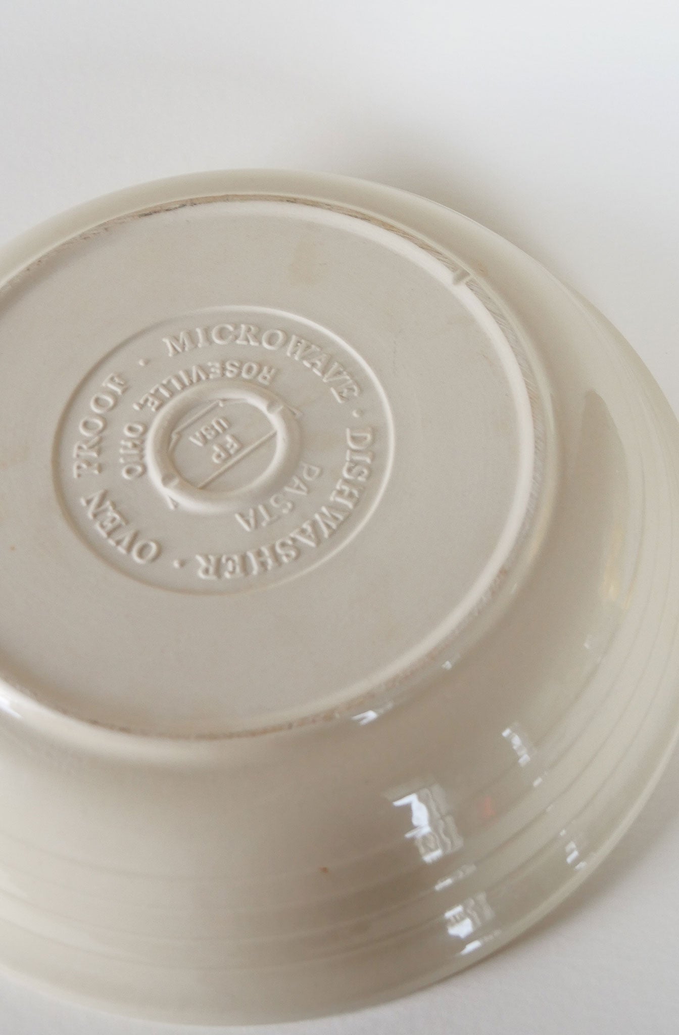 Vintage Blue Stripe 13in Roseville Pasta Bowl, Farmhouse Striped Kitchen Decor, Blue Striped Stoneware, Vintage Farmhouse Kitchen Decor, Vintage Primitive Stoneware Bowl, Vintage Mixing Bowl