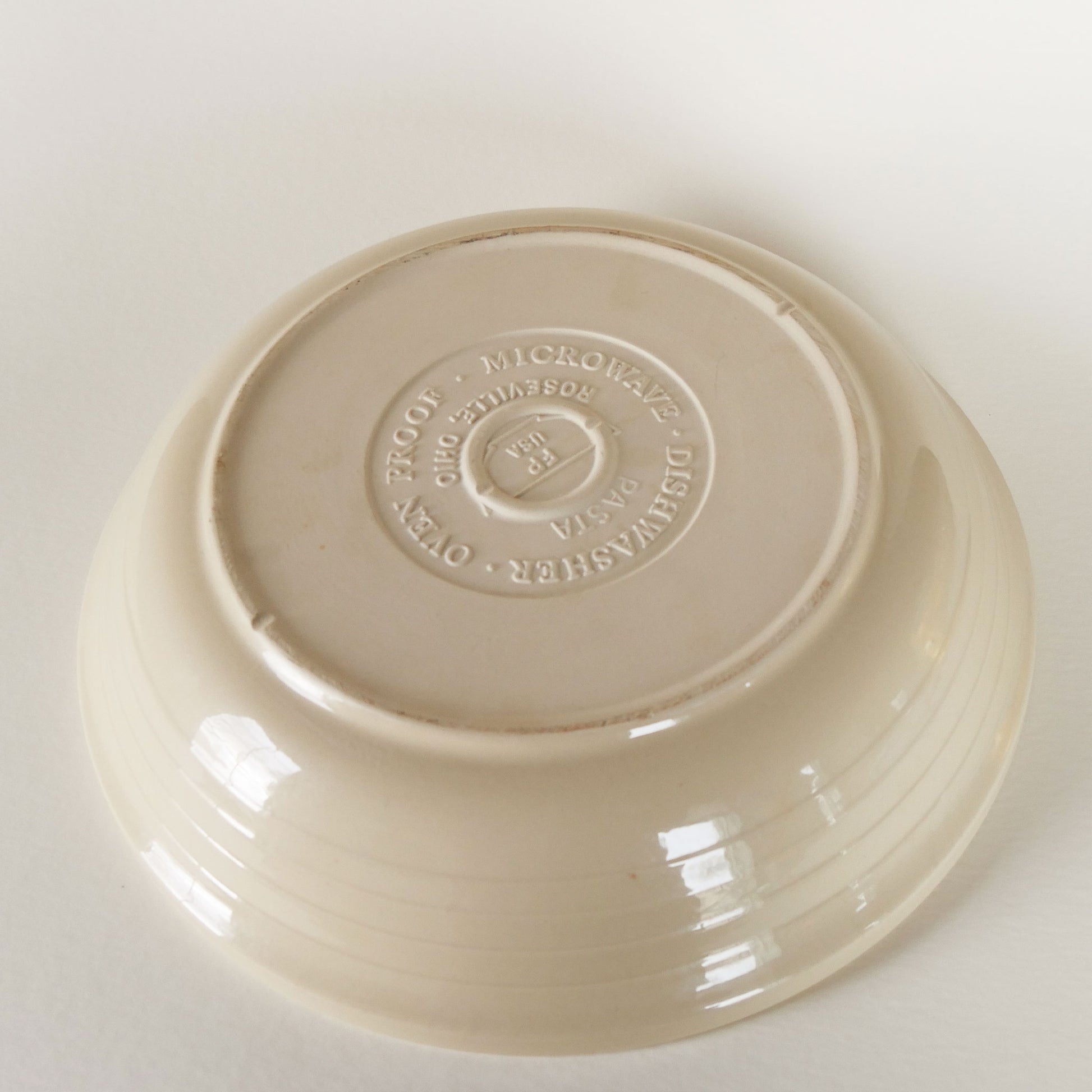 Vintage Blue Stripe 13in Roseville Pasta Bowl, Farmhouse Striped Kitchen Decor, Blue Striped Stoneware, Vintage Farmhouse Kitchen Decor, Vintage Primitive Stoneware Bowl, Vintage Mixing Bowl