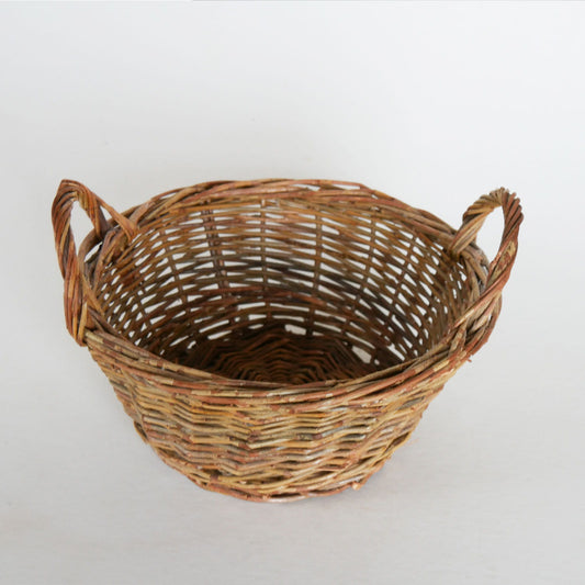 VIntage Stick Woven Round Basket, Vintage Basket, Vintage Farmhouse Basket, Hanging Baskets, Vintage Basket Wall, Cottage Basket Wall, Vintage Cottagecore Wall Decor, Farmhouse Basket Wall