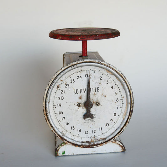 Vintage Rustc Wayrite Scale, Red Platform, Rustic Wayrite Scale, Red Wayrite Scale
