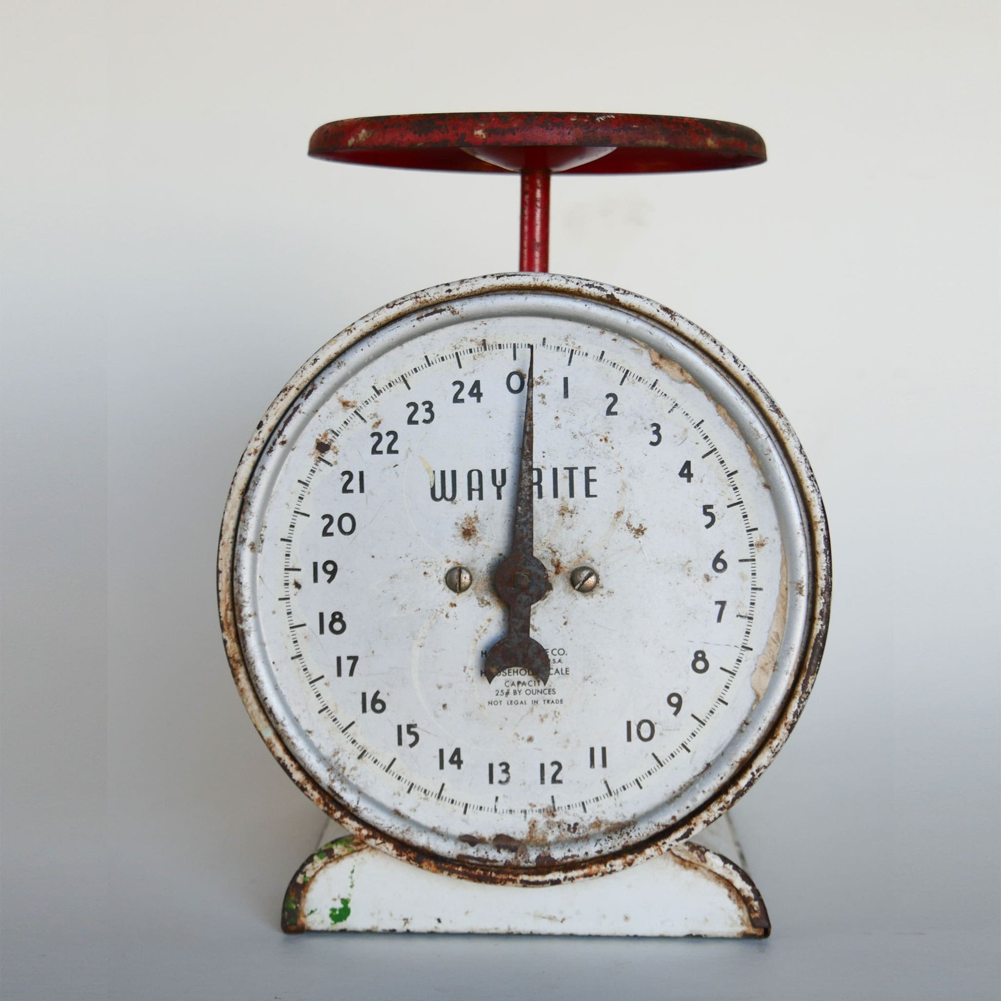 Vintage Rustc Wayrite Scale, Red Platform, Rustic Wayrite Scale, Red Wayrite Scale