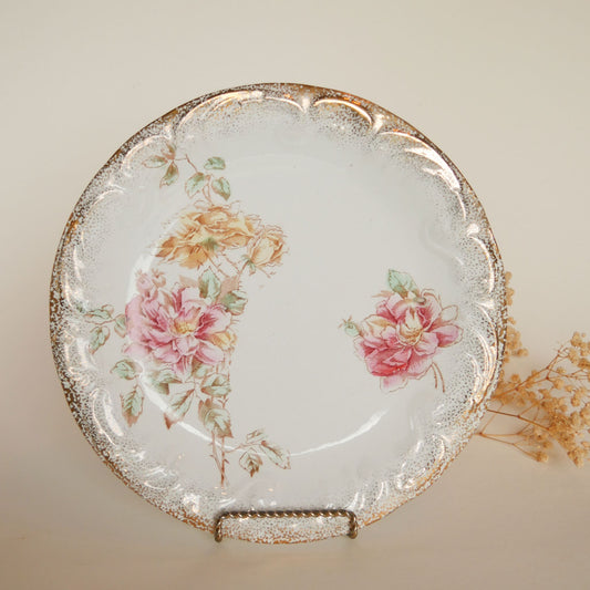 Vintage Hand Painted Pink and White Roses RS Germany 8in Plate Vintage Plate Wall Vintage Floral Plate Gallery Wall Vintage Floral Plate Wall Vintage Plate Gallery Wall