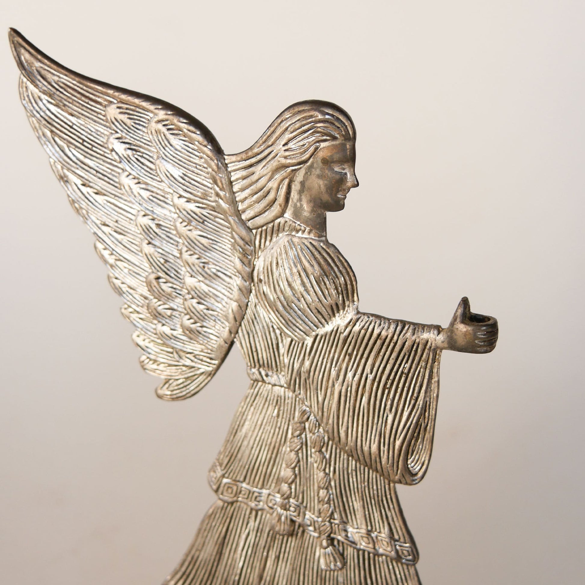 Vintage Silver Plated Christmas Angel, Vintage Silver Christmas Angel