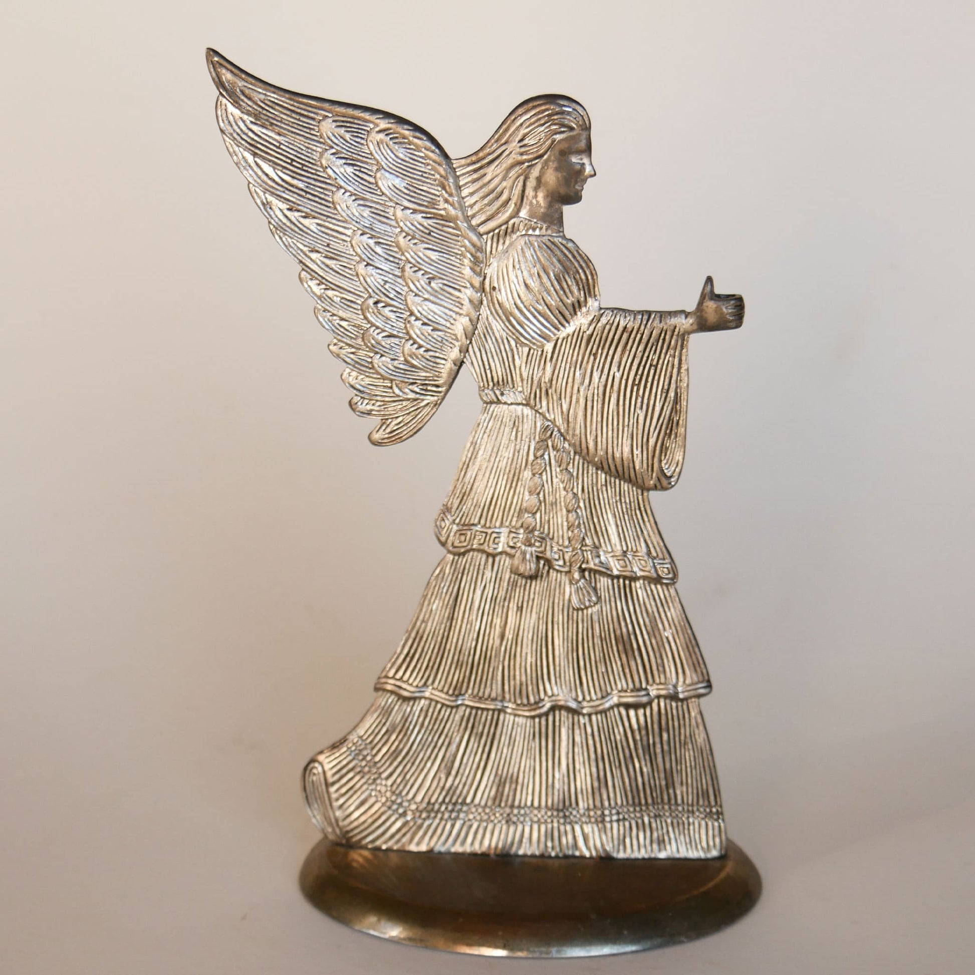 Vintage Silver Plated Christmas Angel, Vintage Silver Christmas Angel