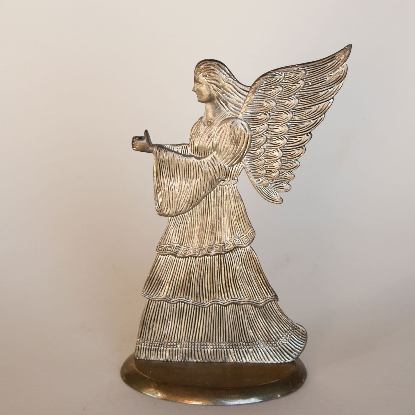Vintage Silver Plated Christmas Angel, Vintage Silver Christmas Angel