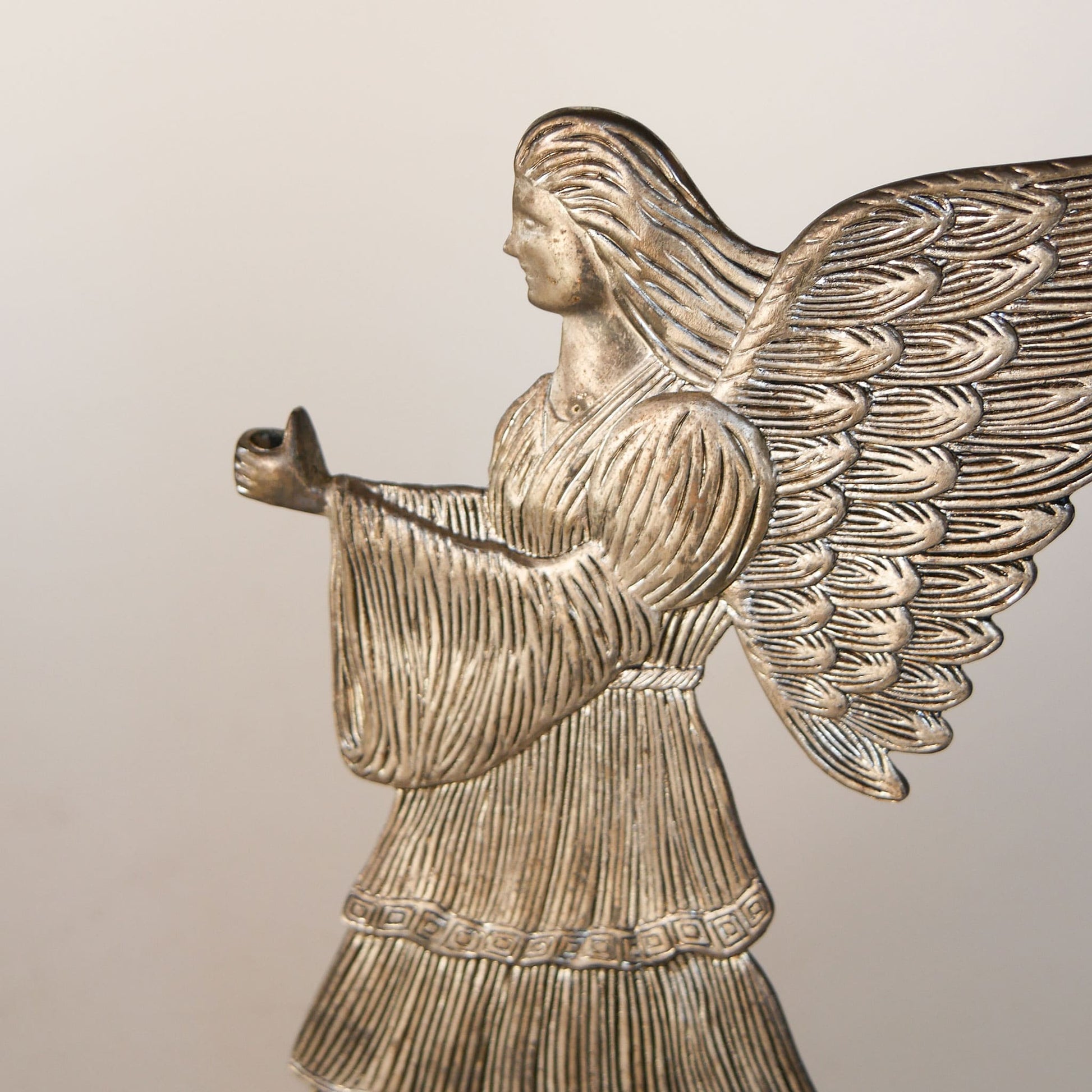 Vintage Silver Plated Christmas Angel, Vintage Silver Christmas Angel