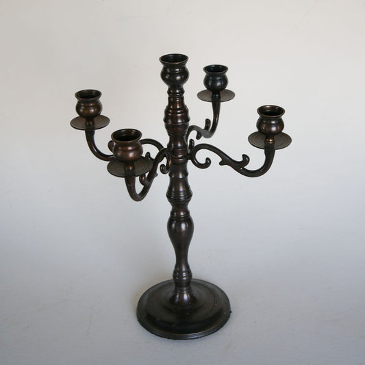 Solid Brass Candelabra, Brass Candleholder, Vintage Brass Candlestick Holder, Primitive Candleholder, Primitive Dining Table CAndlestickholder