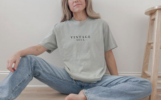 'Vintage Soul' Relaxed Fit Tee, Bay & Ivory