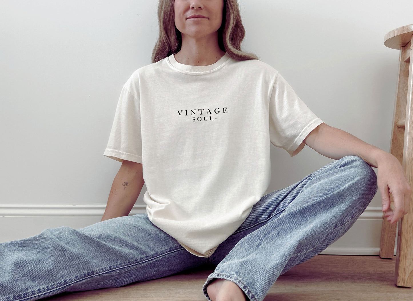 'Vintage Soul' Relaxed Fit Tee, Bay & Ivory